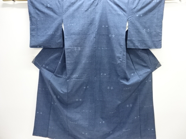 アンティーク　絣柄織出し手織り紬着物